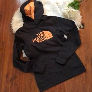 The North Face hooded sweatshirt gray orange S